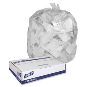 Trash Can Liner 45 Gallon 46x40 In Clear Plastic Disposable Multipurpose - Product Image 2