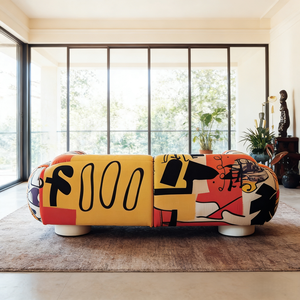 Canapé modulaire en peluche à motifs uniques personnalisables, imprimés graffiti, art ludique, canapé droit pour salon, villa, <span class=keywords><strong>galerie</strong></span> d'art - Product Image 6