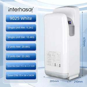 고속 스탠딩 수직 제트 핸드 드라이어 1800W 자동 상업용 전기 핸드 드라이어 욕실용 - Product Image 6