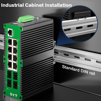 Switch Industrial Administrado L2, Switch Industrial Gigabit Ethernet de 8 Puertos con 4 SFP para Montaje en Riel DIN