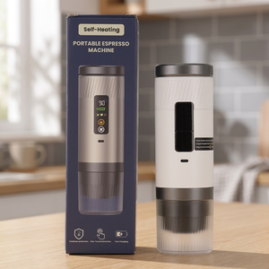 Cafetera Espresso Portátil con Pantalla LED, 20 Bares, 3 en 1, Acero Inoxidable, USB, Eléctrica, Frío/Caliente, para Camping y Auto - Product Image 1
