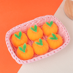 Promotional Shape TPR Stress Reliever Fidget Toy Pumpkin Squishy Toy Halloween Pumpkin <b>EVA</b> Filled Slow Rebound Moldable Toy - Product Image 4