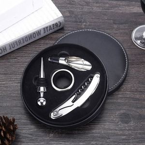Set de Regalo de 4 Piezas de Accesorios de Vino de Navidad de Calidad en Forma Redonda Incluye Sacacorchos y Abridores Tapón para Abrir Vino - Product Image 1