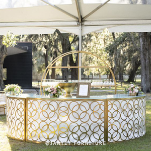 Luxury Gold Hotel Wedding Party Modular <span class=keywords><strong>Outside</strong></span> Cocktail Counter Bar Round per eventi - Product Image 6