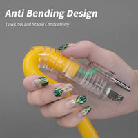 Cable de Extensión Eléctrico para Exteriores de Alta Visibilidad, Grado Contratista, Amarillo, 12/3 14/3 AWG SJTW, con Extremo Iluminado y Múltiples Tomas