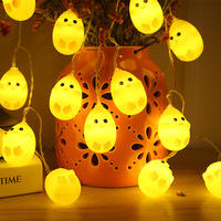 Lumières décoratives de Pâques à LED en forme de petit poulet jaune coquille d'oeuf pour la décoration de chambre d'enfant
