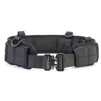 Ceinture tactique multifonctionnelle pour hommes avec boucle en acier à verrouillage automatique, ensemble de pochettes et étuis en nylon