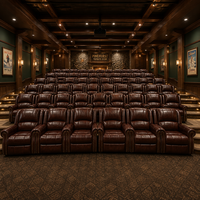 Sofá de Cine Reclinable Eléctrico de Cuero Genuino con Espuma Viscoelástica, Diseño Plegable, Estilo Moderno para Cine en Casa, Asientos VIP