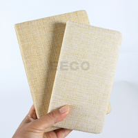 Agenda promotionnel relié rigide personnalisé imprimé A5, couverture rigide à ouverture plate, couverture en tissu épais en lin, carnet de notes, fournitures scolaires