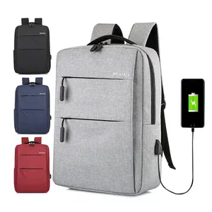 经典设计工厂批发便宜大尺寸商务旅行旅行USB面料笔记本电脑背包