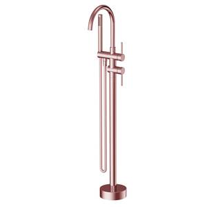 Bañera independiente con ducha de mano y grifo mezclador de suelo - Product Image 3