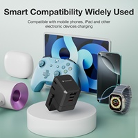 Adaptateur de voyage Wontravel 25W PD 3.0 pour ordinateur portable et appareil photo avec deux prises AC, ports Type-C, prise universelle