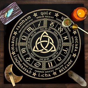 Tovaglia quadrata 49CM tessuto di velluto Mandala albero della vita farfalla tarocchi panno oracolo - Product Image 2