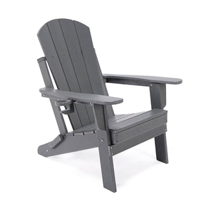 Chaise <span class=keywords><strong>de</strong></span> plage en <span class=keywords><strong>bois</strong></span> durable pour l'extérieur, anti-corrosion et résistante à la saleté, pliable avec porte-gobelet - Product Image 2