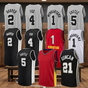 Camisetas de baloncesto personalizadas, camiseta deportiva sin mangas 100% poliéster, nombre del equipo bordado, número del jugador, talla grande - Product Image 4