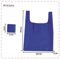 Sac de courses pliable en polyester 210D écologique et réutilisable avec logo personnalisé, sac de courses pliable en nylon avec pochette Ripstop