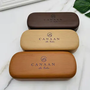 Tùy Chỉnh Logo Da Kim Loại Kính Quang Học Trường Hợp In Đen Cứng Eyewear Đọc Kính PU Protector Box