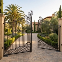 Conceptions de porte principale de jardin en fer forgé Portes en fer battantes et coulissantes en fer forgé Portes d'allée de sécurité pour maison cour jardin