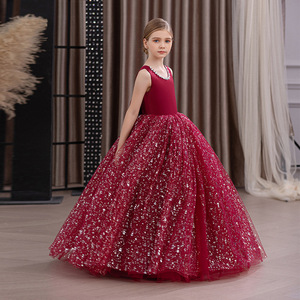 birthday dress korean 2-10Y Kids Dress Girls' Korean Princess Birthday Party Bow Summer Skirt Baby Girl's Bubble Sleeve Mesh Sequin Sweet Cute Dress
