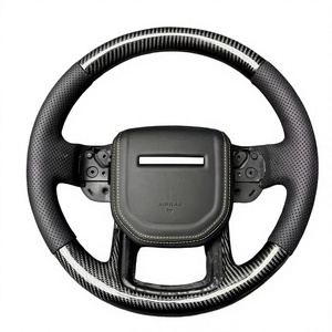 Nouvel ensemble de volant en bois de pêche noir/rouge adapté à la mise à niveau de style des Land Rover Range Rover 202 L460 LR109199 - Product Image 3