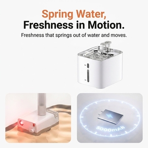 Estructura Totalmente Desmontable, Logotipo Personalizado de Fábrica OEM, Acero Inoxidable 304, Silenciosa, Fuente de Agua Inteligente para Mascotas de 4.2L <span class=keywords><strong>con</strong></span> Batería de 5000mAh - Product Image 4