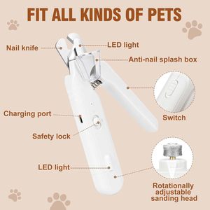 Cortauñas Eléctrico Recargable para Mascotas - Cuidado de Patas sin Dolor - 3 Tamaños de Rejillas para Mascotas Pequeñas, Medianas y Grandes - Product Image 5