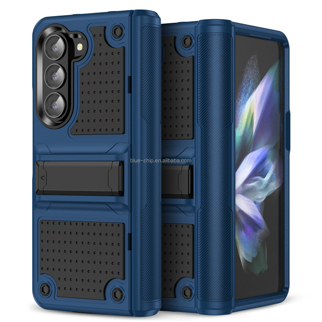 Newest Rugged Armor Design Top Grade Shockproof Protect Cover 2 in 1 TPU PC With Holder Foldable Phone Case for Samsung Z Fold 5