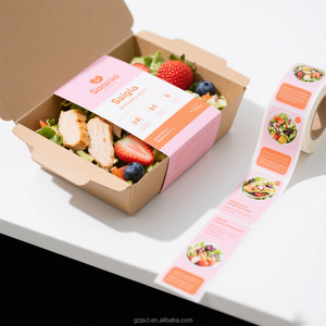 Logotipo personalizado impermeable Hamburgo caja de embalaje pegatina para alimentos para mascotas Pizza aceite de oliva para tiendas de <span class=keywords><strong>hamburguesas</strong></span> - Product Image 6