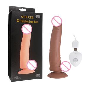 Aphrodisia 20 Fonksiyonlu Uzun Yumuşak Silikon Vibratör Gerçekçi Yapay Penis USB Şarj Edilebilir Su Geçirmez Çıkarılabilir Kumanda Yetişkin - Product Image 3