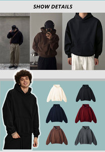 Miễn Phí Mẫu Người Đàn Ông Của Bông Nặng Trọng Lượng Sang Trọng Chất Lượng Phun In Ấn Quá Khổ Thời Trang Đi Phố Áo Thun Hoodies Cho Nam Giới - Product Image 2