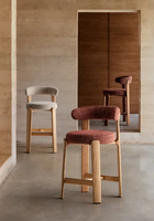 Tabourets de bar en bois de haute qualité, uniques et confortables, avec dossier, siège rembourré doux, tabourets de comptoir en bois naturel, lot de 3
