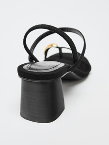 Sandalias de tacón medio grueso estilo hada a la moda ZA2026 de verano con una sola tira y punta abierta, sencillas para exteriores - Product Image 4