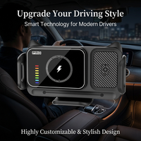 Chargeur de voiture sans fil rapide 15W |   Lumière RGB 360 °   Rotation |   Support de fixation pour tablette et téléphone pliable pour grille d'aération |   Support de fixation à dégagement rapide Q300