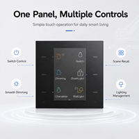Support mural HomeKit en verre avec commande tactile intelligente par IA, produits domotiques, bus KNX, automatisation domestique, commutateur de scène KNX pour hôtels et appartements