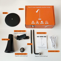 Lampe de bureau LED à commande tactile à trois niveaux avec tête magnétique à recharge USB pour l'étude de l'alimentation de la batterie en métal