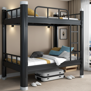 Cama litera doble moderna con estructura de acero, diseño inspirado en Malasia, para uso en exteriores, dormitorios, hoteles, escuelas y refugios. - Product Image 1