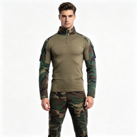 Tenue de combat G3 camouflage extensible pour homme, chemise tactique Ripstop à fermeture éclair 1/4, pantalon cargo multipoches, costume de camouflage pour la chasse en plein air