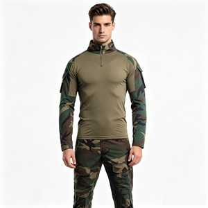 Herren Stretch Camo G3 Kampfuniform Ripstop 1/4 Reißverschluss Taktisches Hemd Multi-Taschen Cargohose Outdoor Jagd Tarnanzug - Product Image 1