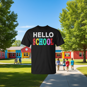 T-shirt promotionnel personnalisable « Bonjour la rentrée scolaire » – Vêtements pour le premier jour d'école - Product Image 3