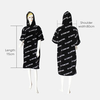 Serviette Poncho à Capuche 100% Coton Éponge Adulte Écologique Surf Serviette de Natation Poncho