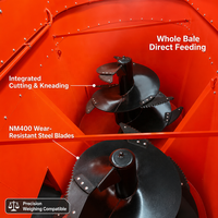 Nouvelle machine mélangeuse d'aliments TMR tractée pour élevage bovin laitier, wagon mélangeur vertical de rations totales mélangées et broyeur d'ensilage, moteur diesel 60 CV