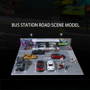 Modelo de Estación de Autobuses a Escala 1:64, Diorama Realista de Calle con Iluminación para Exhibición de Autos a Escala, Plataforma de Estacionamiento - Product Image 3