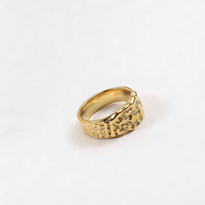 Anillos Resistentes al Deslustre e Impermeables de Buena Calidad, Anillos de Acero Inoxidable 316L Chapados en Oro PVD de 14k y 18k, Anillos Nugget para Mujer - Product Image 4