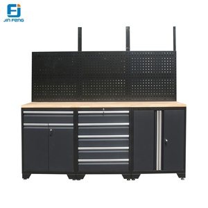 Hệ thống kim loại nhiệm vụ nặng nề lưu trữ nhà để xe tủ nhà để xe máy trạm Modular hộp công cụ bàn làm việc hội thảo thép nhà để xe tủ - Product Image 3