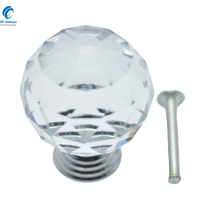 Boutons de porte en verre rond transparent de 30 mm pour meubles, design moderne pour cuisine, chambre et salle de bain - Vente en gros