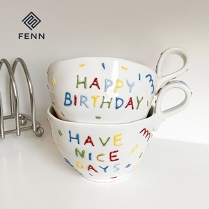 Fenn Hàn Quốc Gốm Cốc Ăn Sáng Với Hình Dạng Không Thường Xuyên Mô Hình Tùy Chỉnh Nổi Dễ Thương Sinh Nhật Cốc Nước Và Sữa Cốc Hiện Nay - Product Image 4