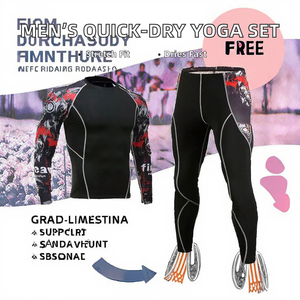 Conjunto Deportivo de Dos Piezas para Hombre, de Manga Larga, Transpirable, de Secado Rápido, Elástico en Cuatro Direcciones, para Entrenamiento de Yoga - Product Image 2