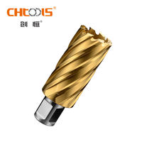 CHTOOLS Jeu de 11 forets en acier rapide HSS, fraise annulaire à commande numérique CNC, plage de 12 à 65 mm, tige Weldon pour perceuse magnétique