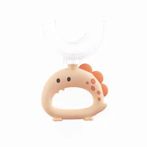 Brosse à dents en silicone en forme <span class=keywords><strong>de</strong></span> U pour enfants, à poils souples, durable et anti-poussière, avec distributeur <span class=keywords><strong>de</strong></span> <span class=keywords><strong>bain</strong></span> pour l'hygiène buccale des bébés - Product Image 2