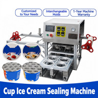Machine automatique de scellage de gobelets pour crème glacée, yaourt, pouding, gelée, sauce et gobelets de boissons